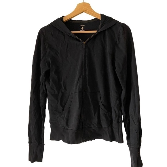 J. CREW BLACK ZIP FRONT JACKET SIZE M - Picture 1 of 4